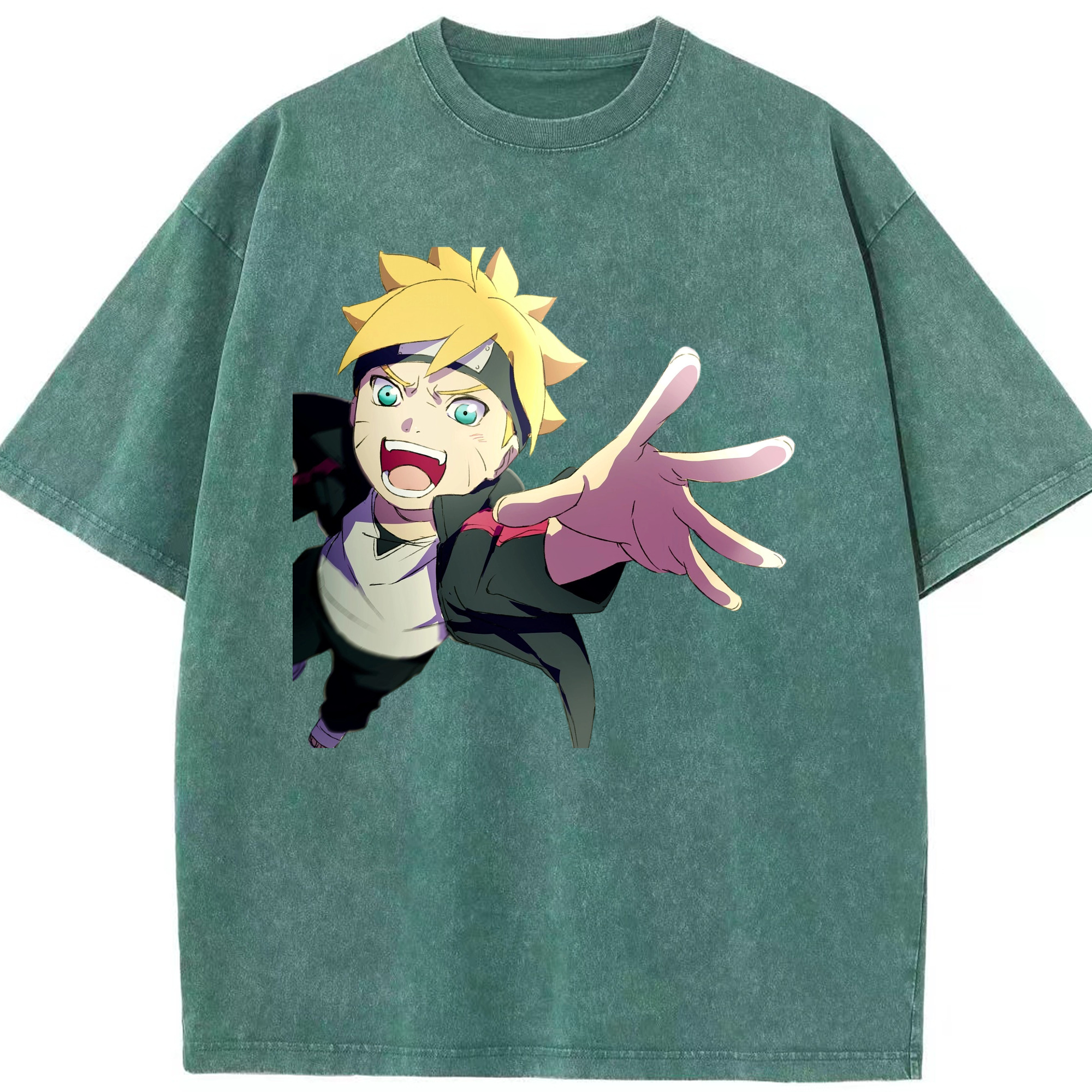 （画像用） NARUTO -ナルト- うずまき ボルト Uzumaki Boruto 綿100% ヴィンテージ風 半袖Tシャツ（フロントプリント）